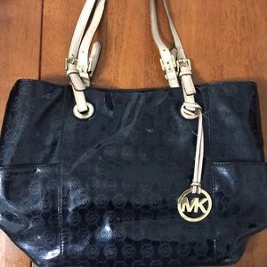 Michael Kors Jet Set East West Black Logo Tote Bag
